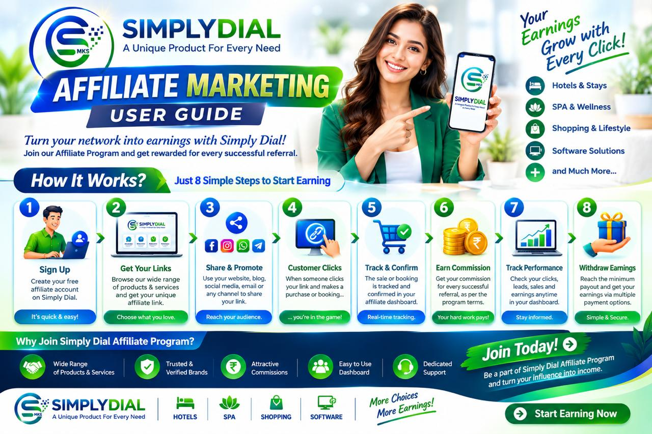 SIMPLYDIAL Affiliate Program User Guide - How to earn commissions